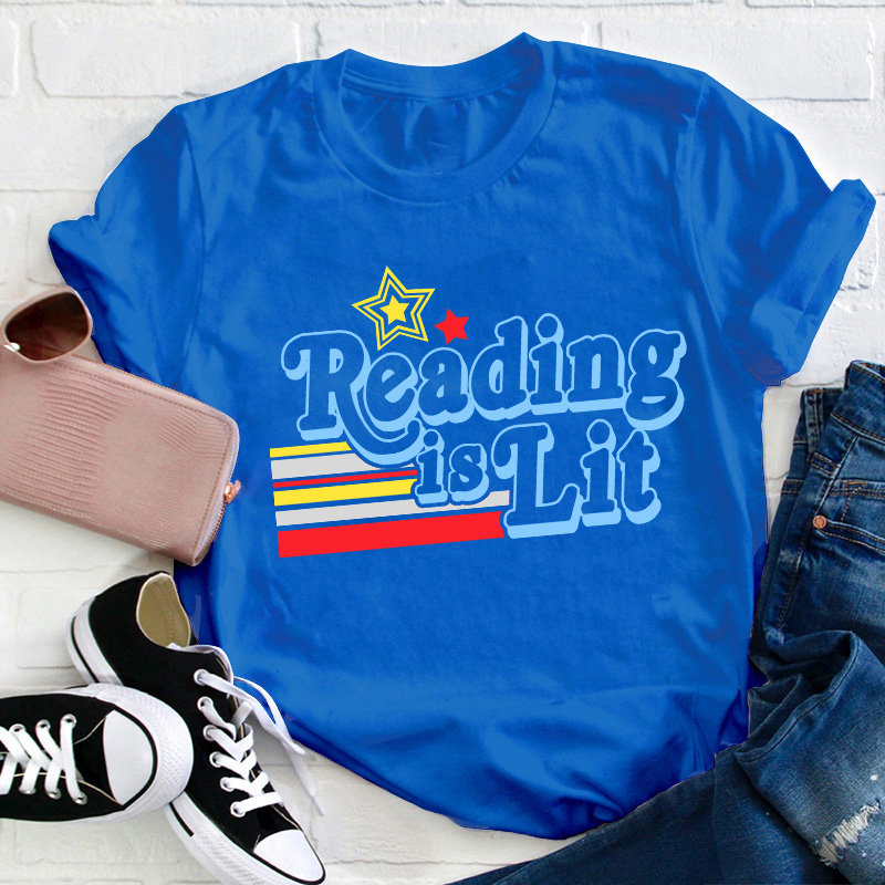 Reading Is Lit Teacher T-Shirt