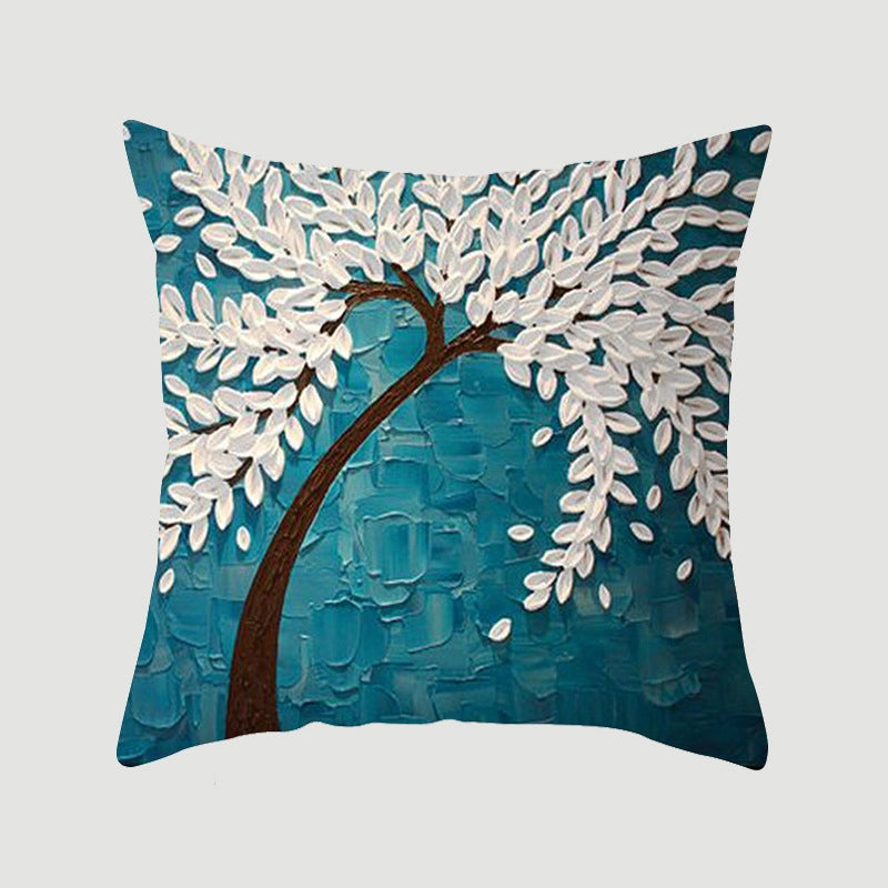 Modern Style Pastoral Letter Plant Linen Pillow Cases Couch & Sofa Decor