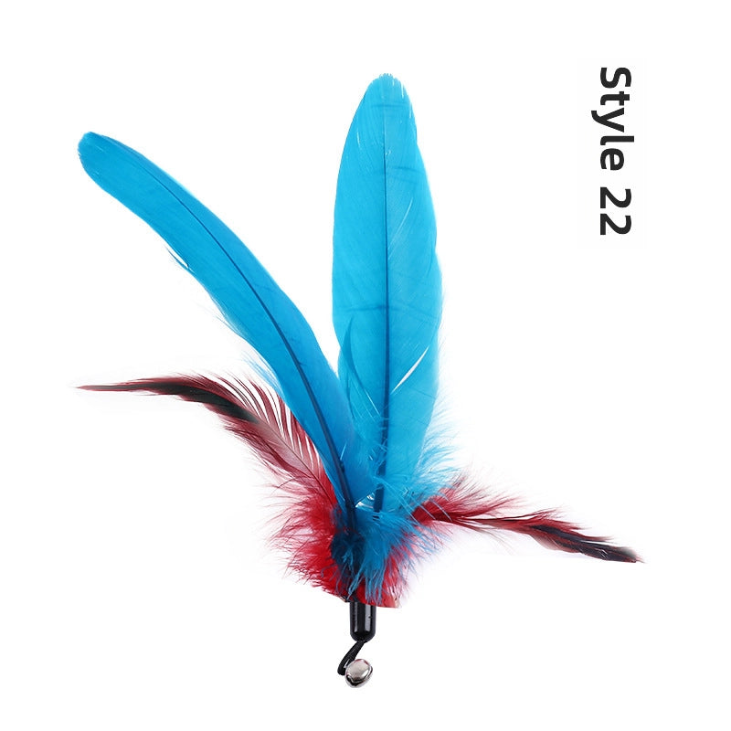 Cat Stick Replacement Head Cat Stick Feather Replacement Head Pearl Bird Cat Stick Accessories