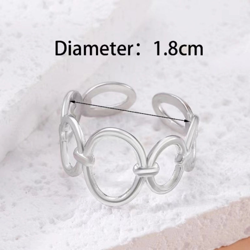 Retro Geometric Stainless Steel Gold Plated Plating Open Rings