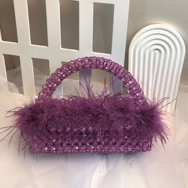 Women's Small Arylic Solid Color Elegant Flip Cover Evening Bag