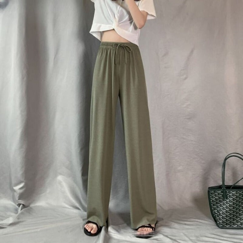 Wide Leg High Waist Straight Loose Thin Trousers