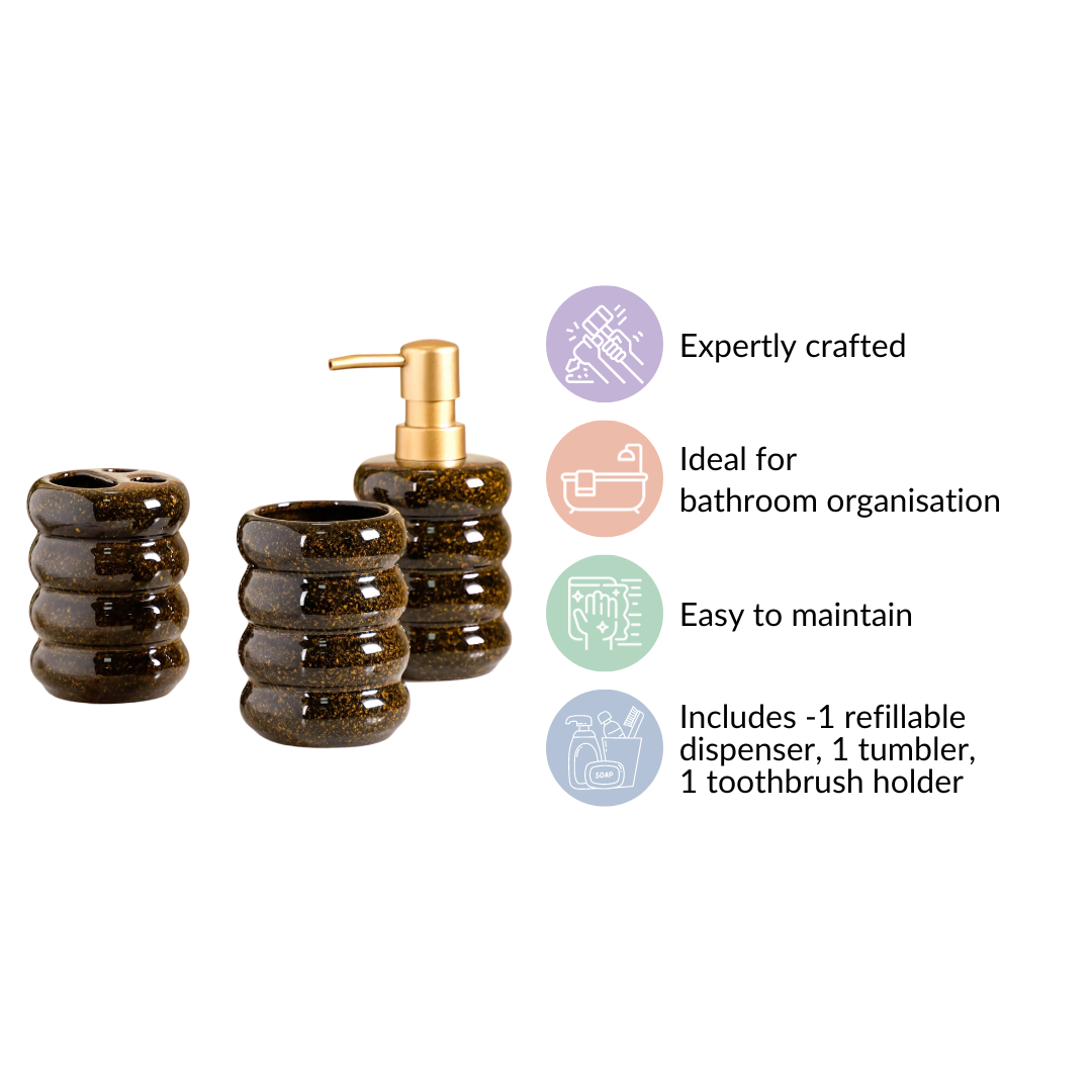 Ripple Bathroom Accessories Set Of 3