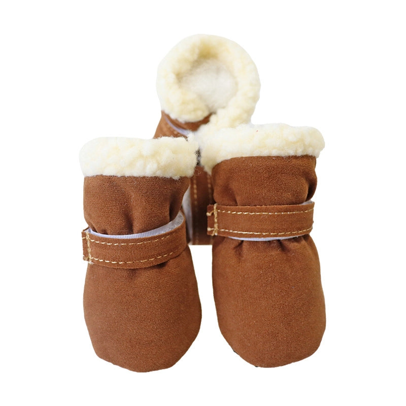 New Pet Shoes Plus Velvet Warm Soft Bottom Shoes Windproof Cold Snow Boots Multi-color Optional Large Favorably