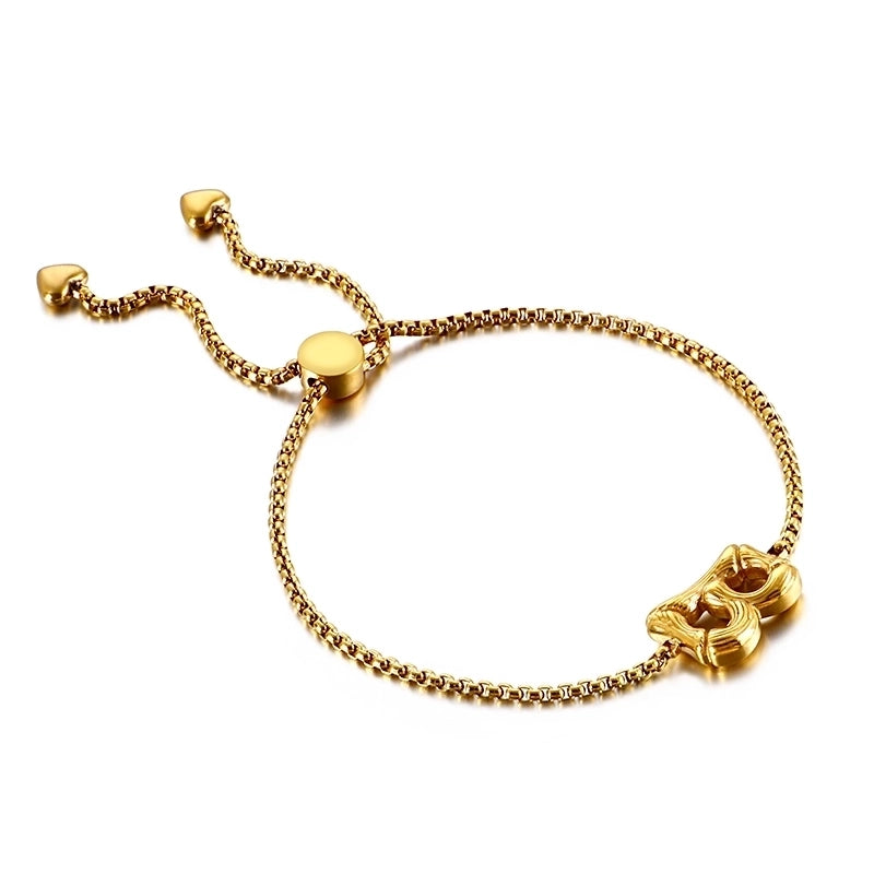 Casual Minimalist Letter Heart Shape Stainless Steel 18K Gold Plated Bracelets In Bulk