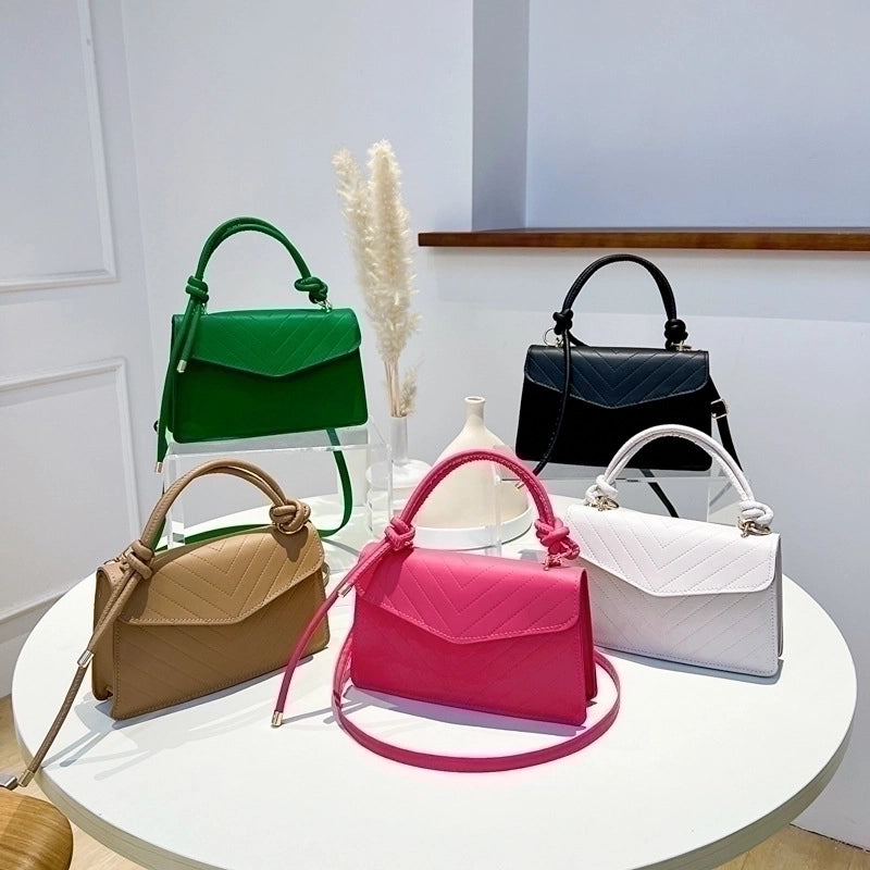 Women's Small All Seasons Pu Leather Solid Color Fashion Square Flip Cover Handbag