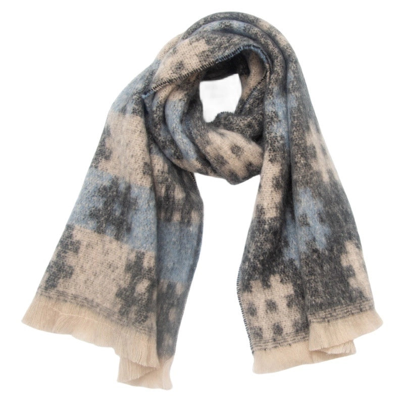 Unisex Casual Minimalist Geometric Color Block Polyester Scarf