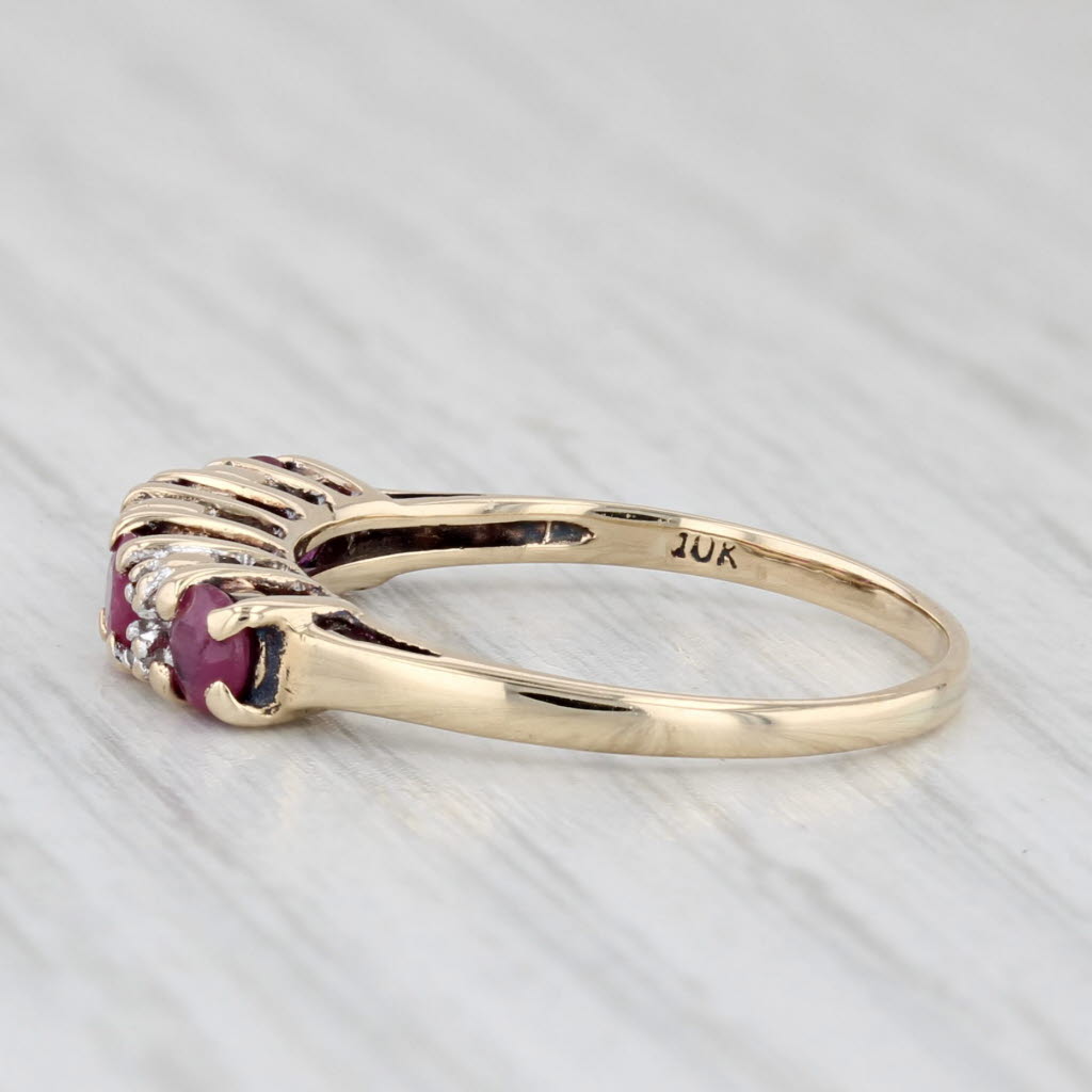 0.52ctw Ruby Diamond Ring 10k Yellow Gold Size 5.75 Stackable