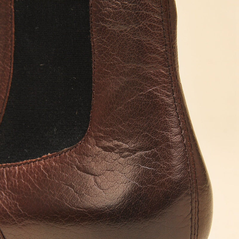 Ankle Boots Women Calfskin Round Toe Side Zip Lace-Up Retro Winter Ladies Motorcycle Shoes Handmade