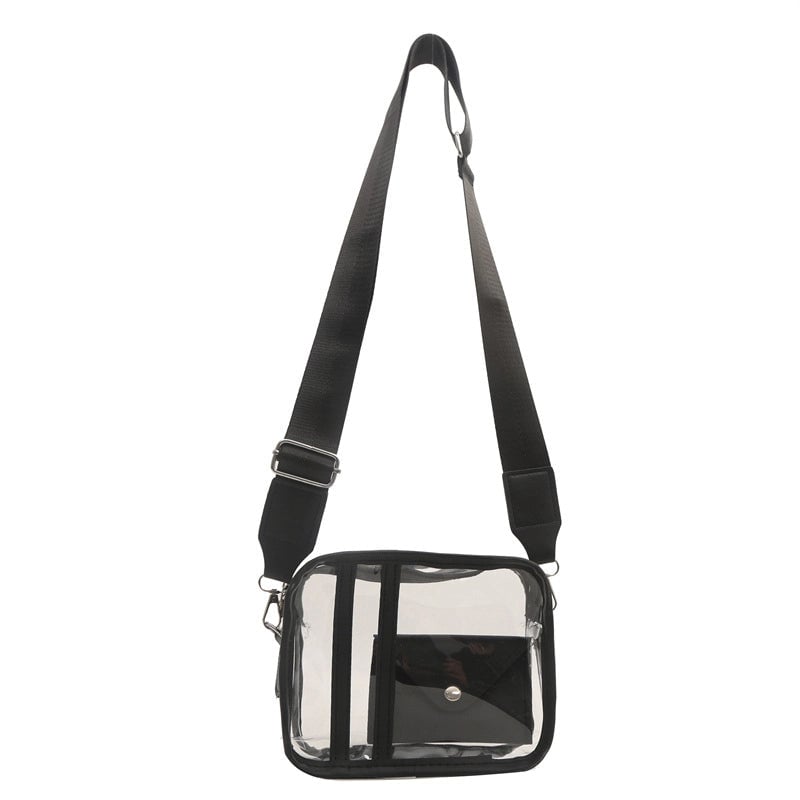 Women's Small Pvc Solid Color Streetwear Square Zipper Crossbody Bag