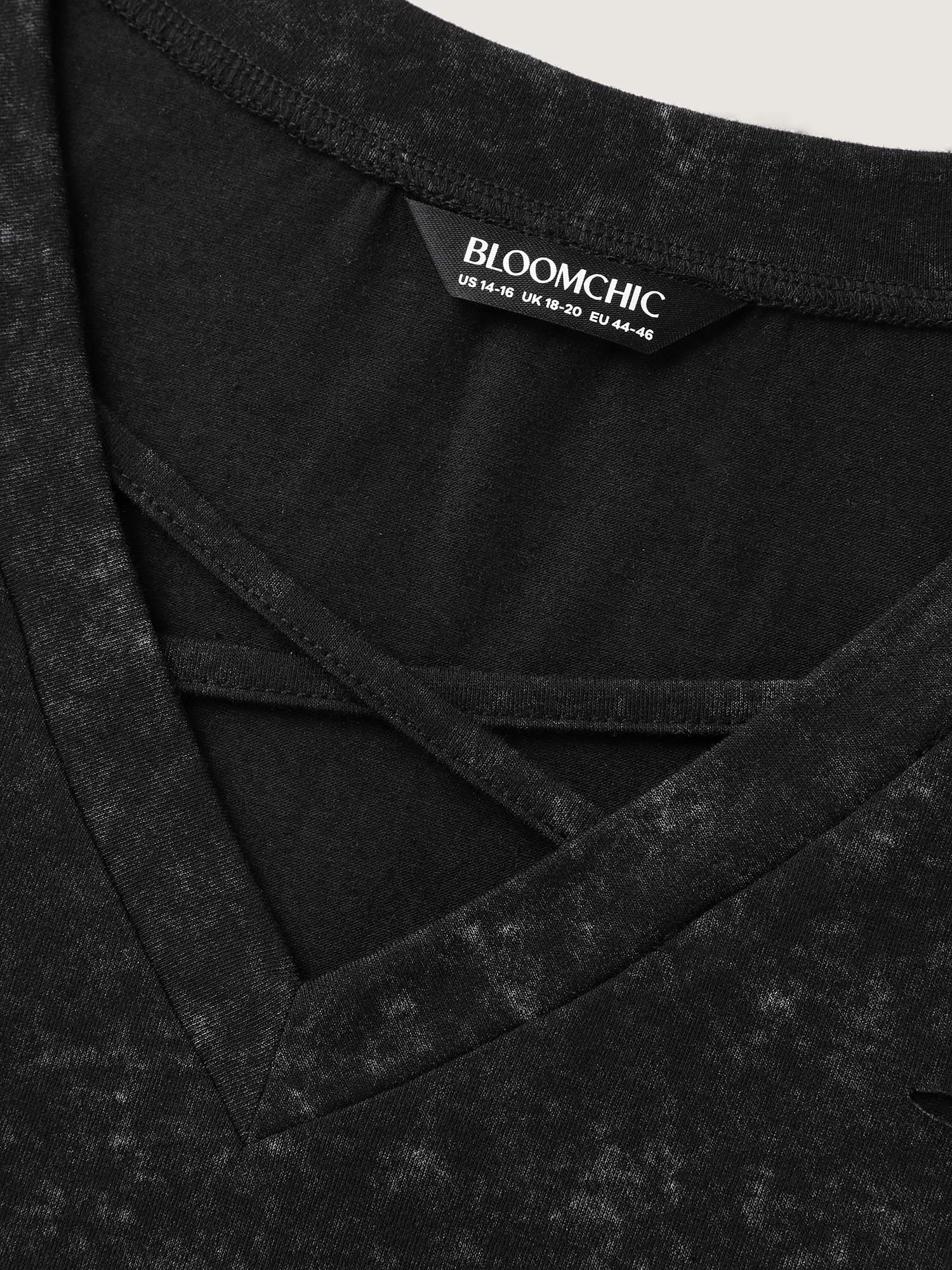 Vintage Cut-Out Solid T-Shirt