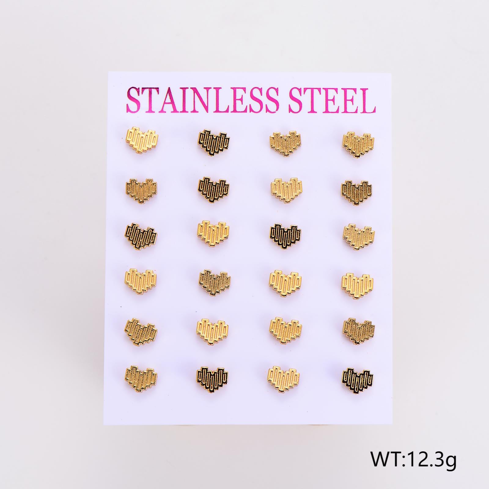 Aml Stainless Steel Ins Style Mini Earrings Love Earrings Irregular Earrings For Women