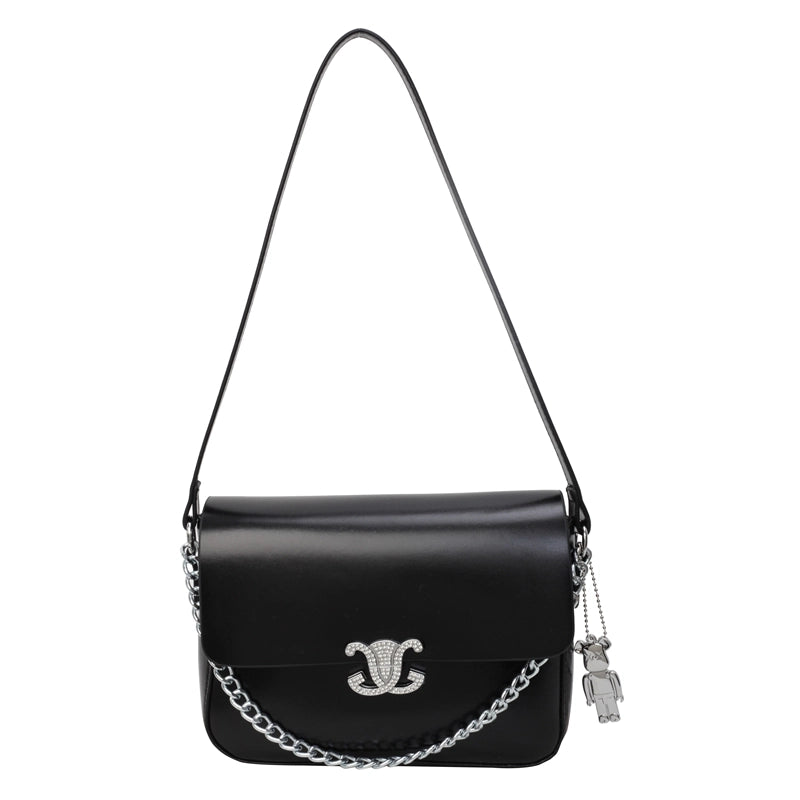 Women's Pu Leather Solid Color Basic Classic Style Flip Cover Shoulder Bag Crossbody Bag