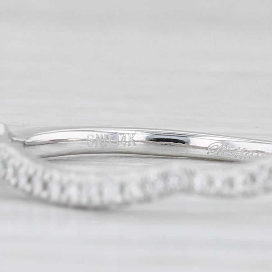 0.12ctw Diamond Ring Guard Enhancer Wedding Band 14k White Gold Sz 7 Bellissima