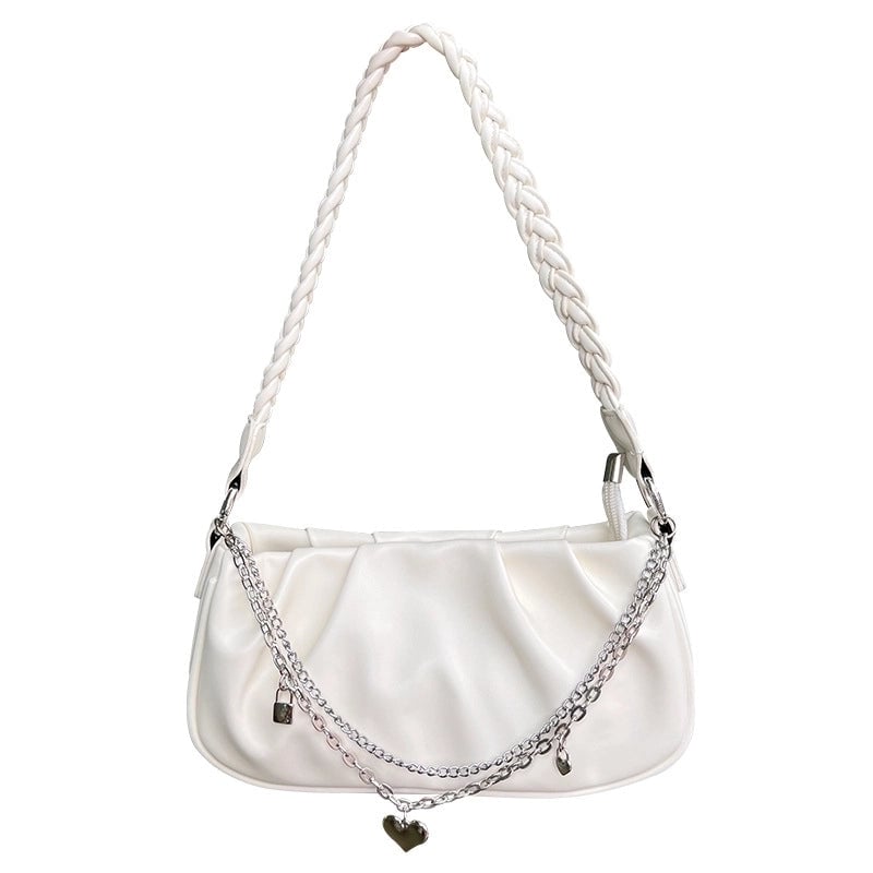 Women's Small Pu Leather Solid Color Streetwear Square Zipper Underarm Bag