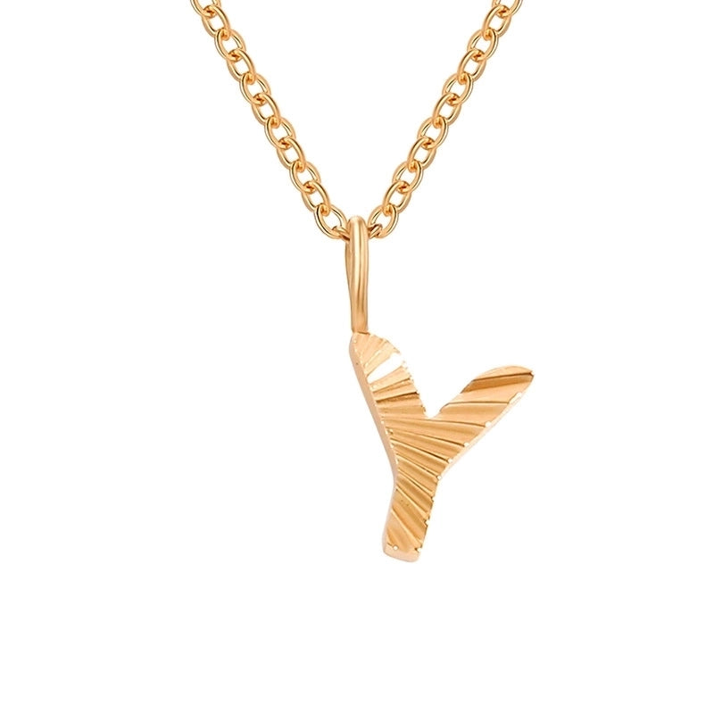 Minimalist Letter Stainless Steel Pendant Necklace In Bulk