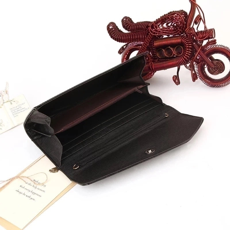 3 Pieces Women'S Solid Color Pu Leather Flip Cover Wallets