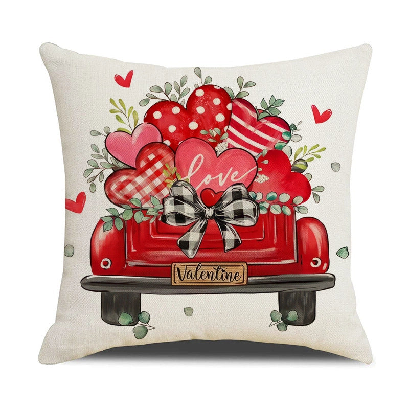 Valentine'S Day Elegant Lady Minimalist Letter Linen Pillow Cases Couch & Sofa Decor
