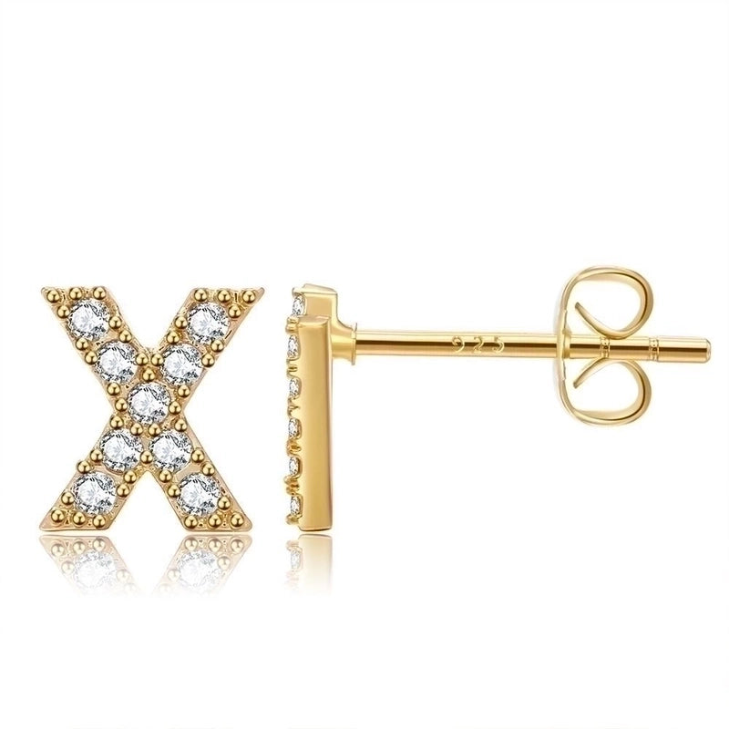 Ethnic Style Letter Copper Earrings Ear Studs
