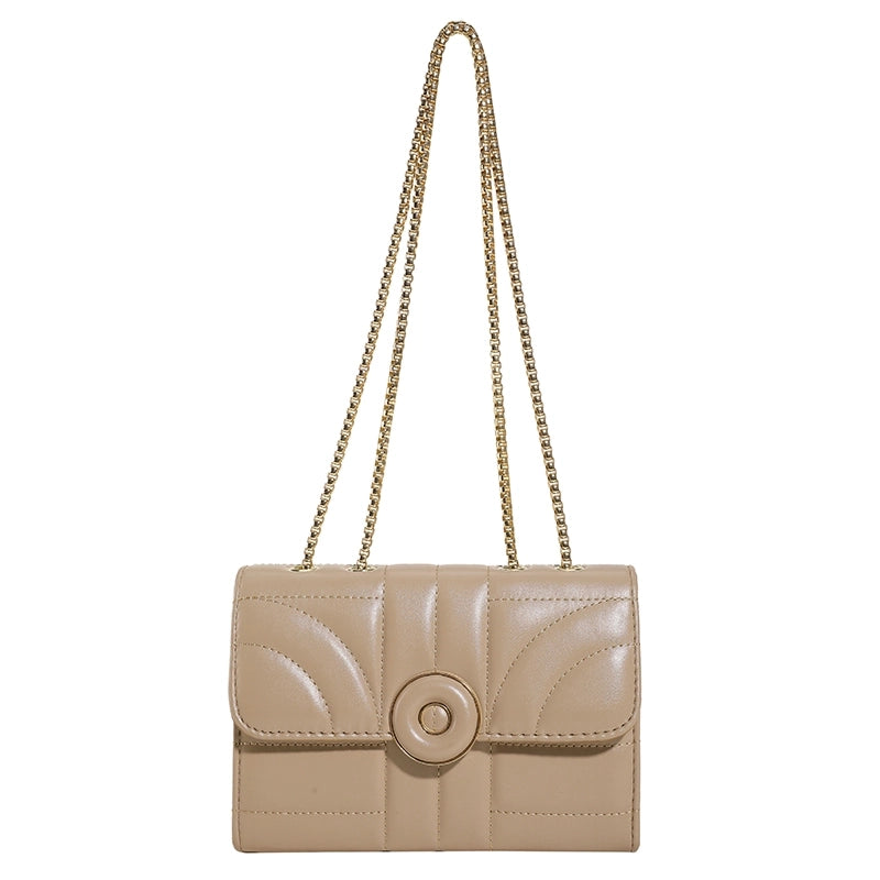 Women's Pu Leather Solid Color Elegant Square Magnetic Buckle Shoulder Bag Crossbody Bag