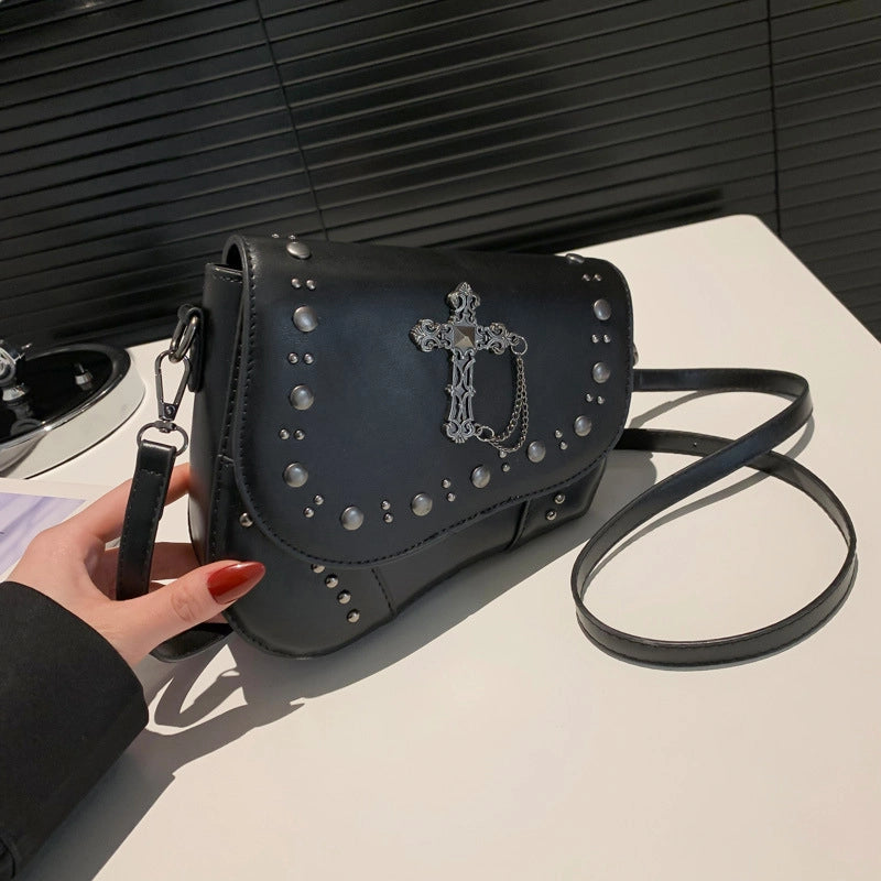 Women's Medium Pu Leather Cross Solid Color Streetwear Square Flip Cover Crossbody Bag