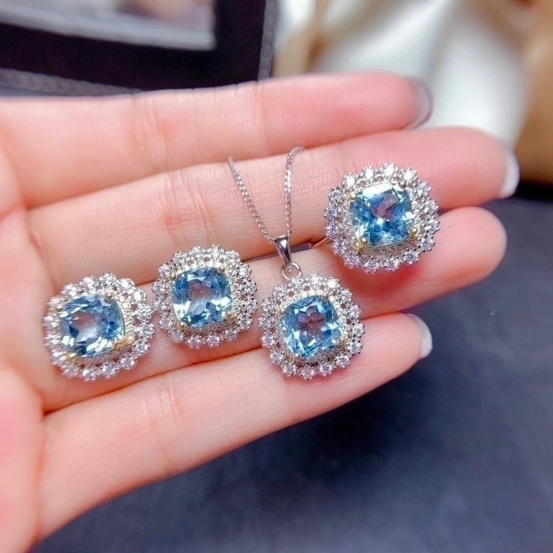 Copper Flower Artificial Gemstones Crystal Jewelry Sets