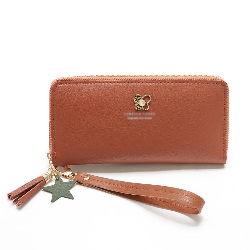 Korean Mid-length Four-leaf Zipper Multi-card Wallet