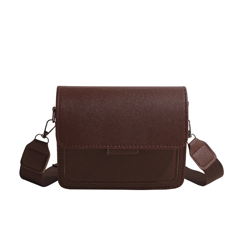 Women's Medium Pu Leather Solid Color Vintage Style Classic Style Square Flip Cover Crossbody Bag