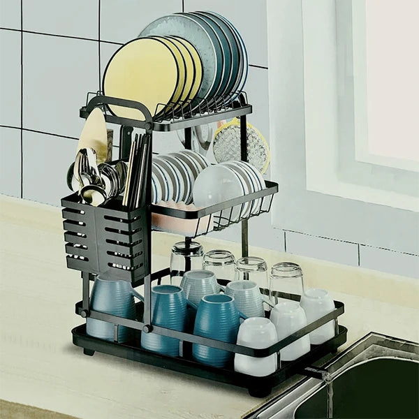 3-Tier Dish Drying Rack.Stainless Steel Dish Drying Rack for Kitchen