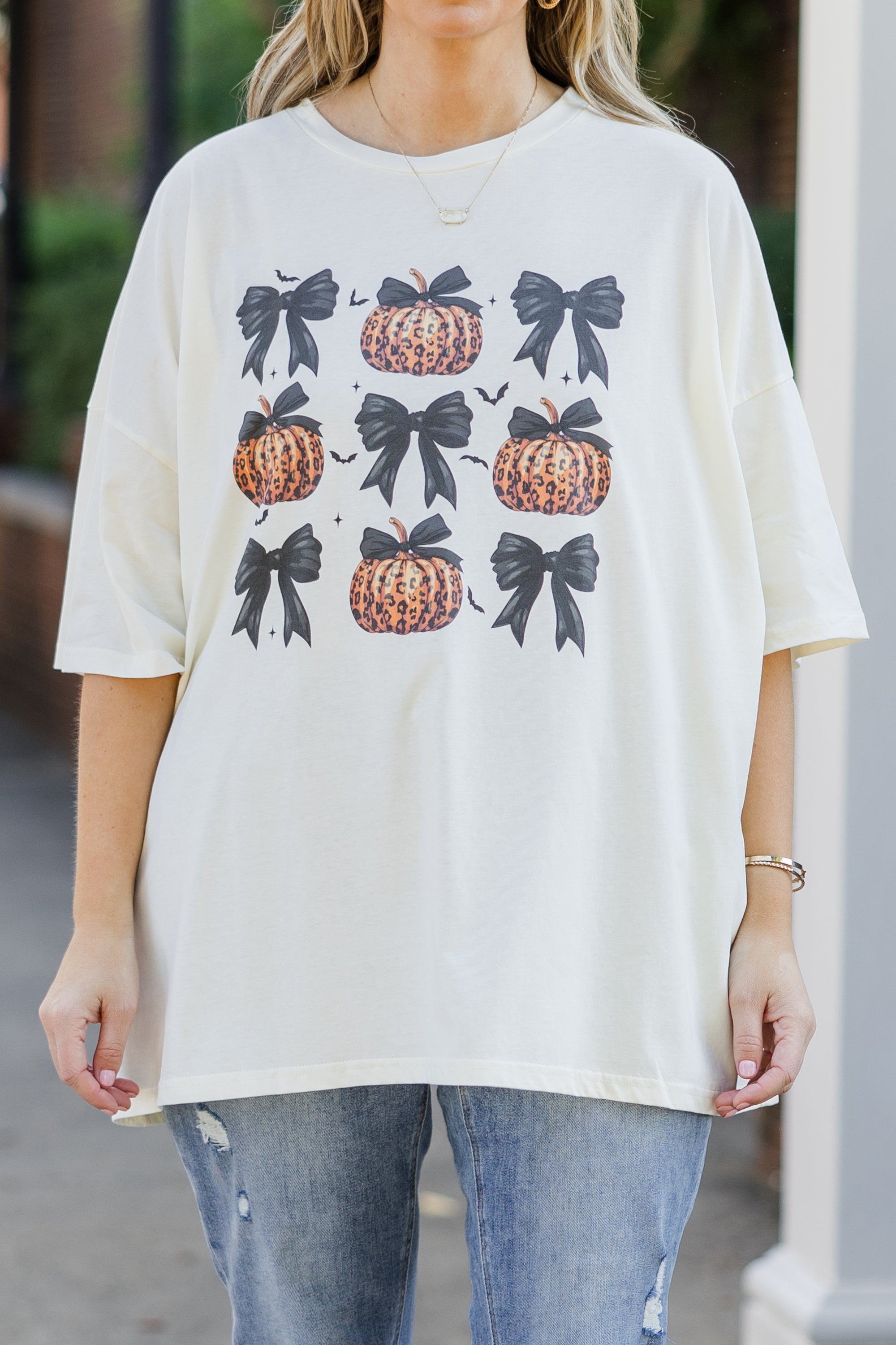 Fierce Halloween Boyfriend Tee. Ivory