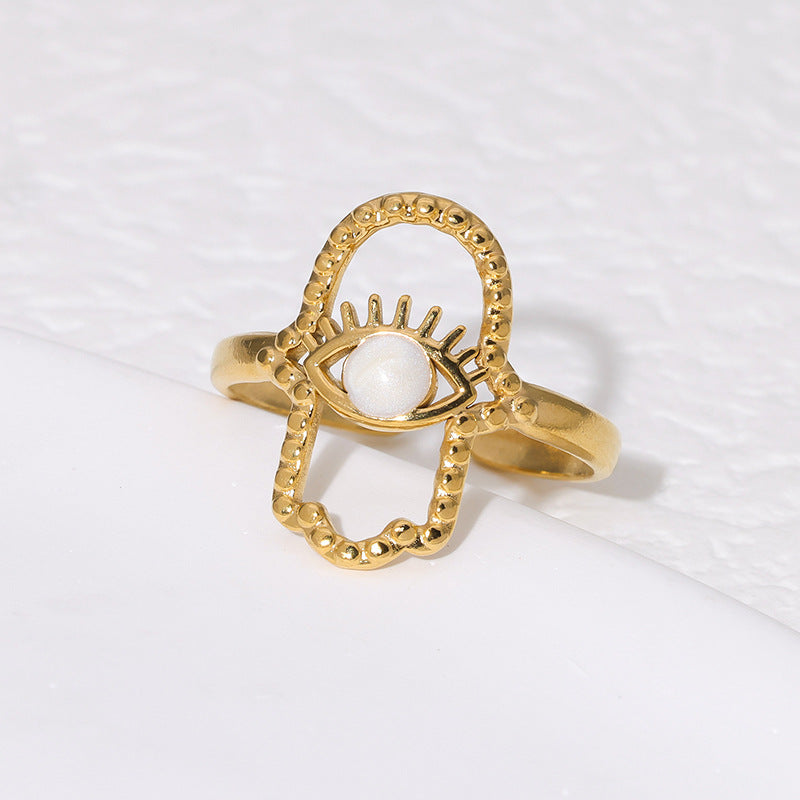 Open Ring Expressive Eye Stainless Steel Electroplating Rings