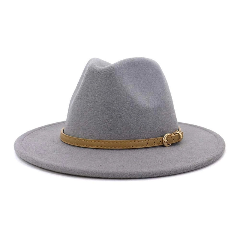 Fashion Flat Top Hat Women's British French Socialite Elegant Felt Hat Autumn And Winter Warm Jazz Hat Men's