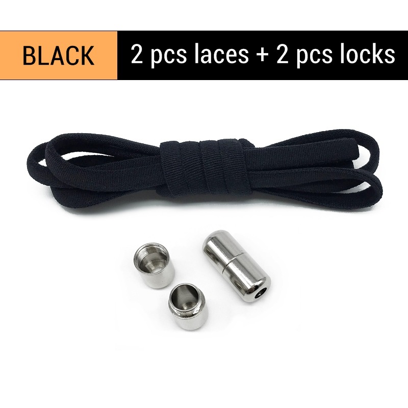 Gptsolvy New Circular Elastic Shoe laces No Tie Shoelaces Metal Lock Lazy Laces for Kids and Adult One size fits all shoes