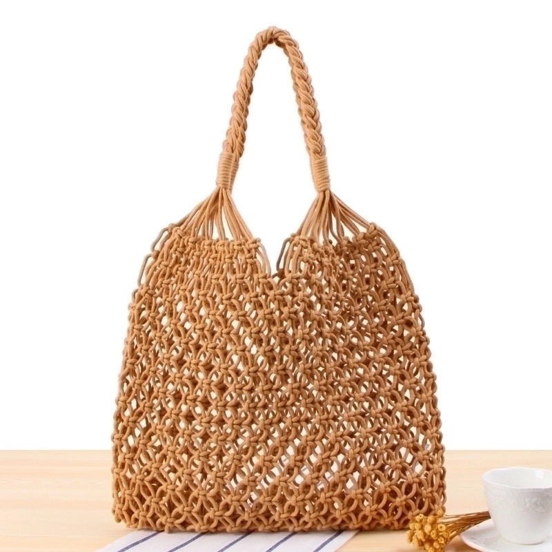 Women's Large Spring&summer Cotton Rope Vintage Style Bucket Bag