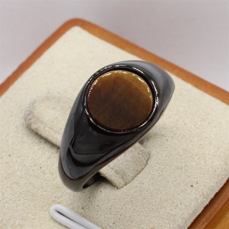 Retro Round Titanium Steel Rings