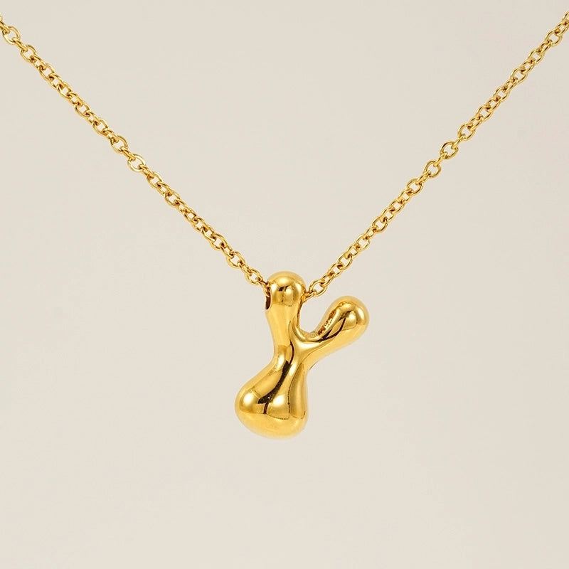 Basic Classic Style Letter 304 Stainless Steel 18K Gold Plated Plating Pendant Necklace