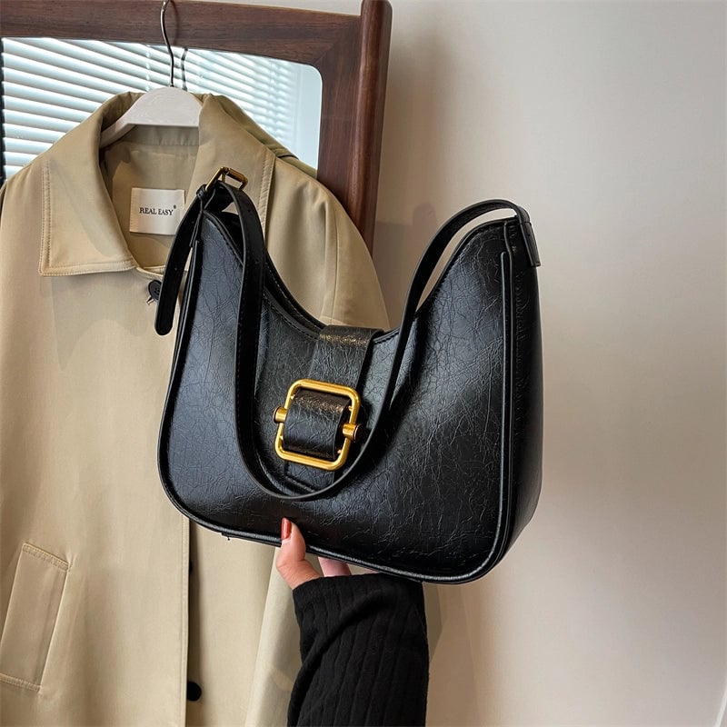 Autumn And Winter Texture Underarm Bag  New Fashion Retro Underarm Bag New Moon Bag Women's Cross-Body Bag
