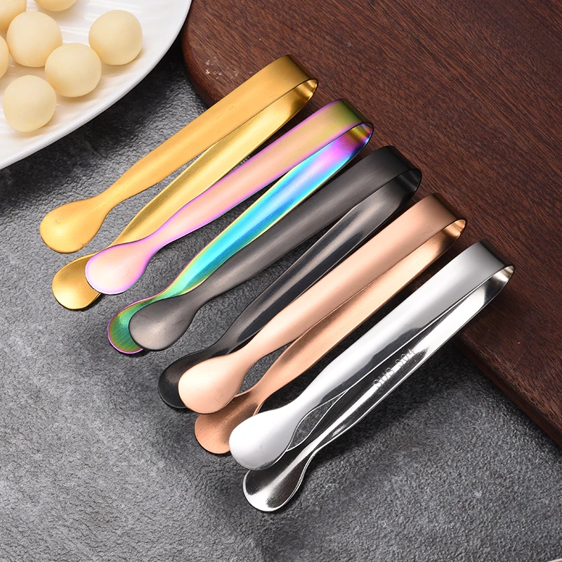 Hot Selling Mini Stainless Steel Ice Sugar Tongs Color Kitchen Accessories 304 Stainless Steel Ice Kitchen Clip For Party