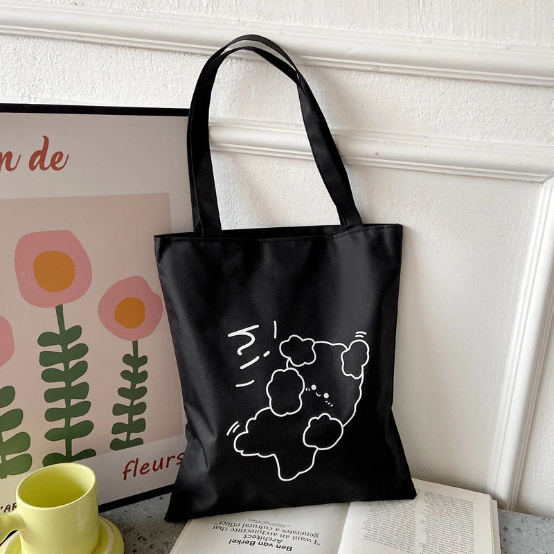 Women's Preppy Style Letter Oxford Cloth Shopping Bags