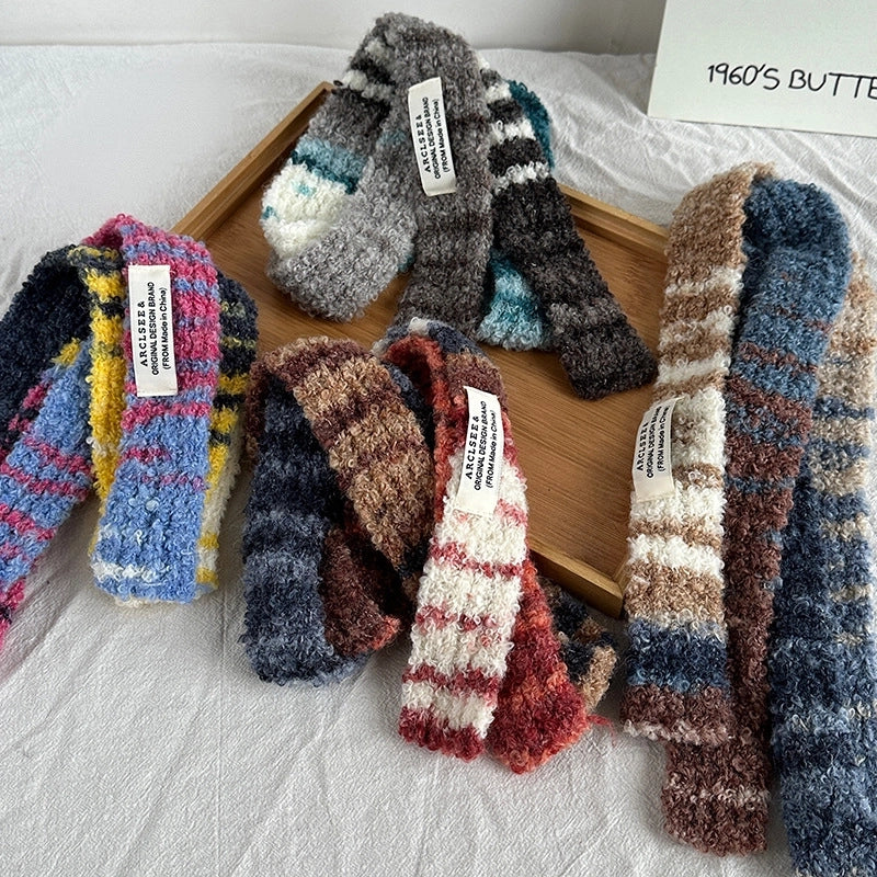 Women's Retro Ethnic Style Color Block Imitation Cashmere Scarf