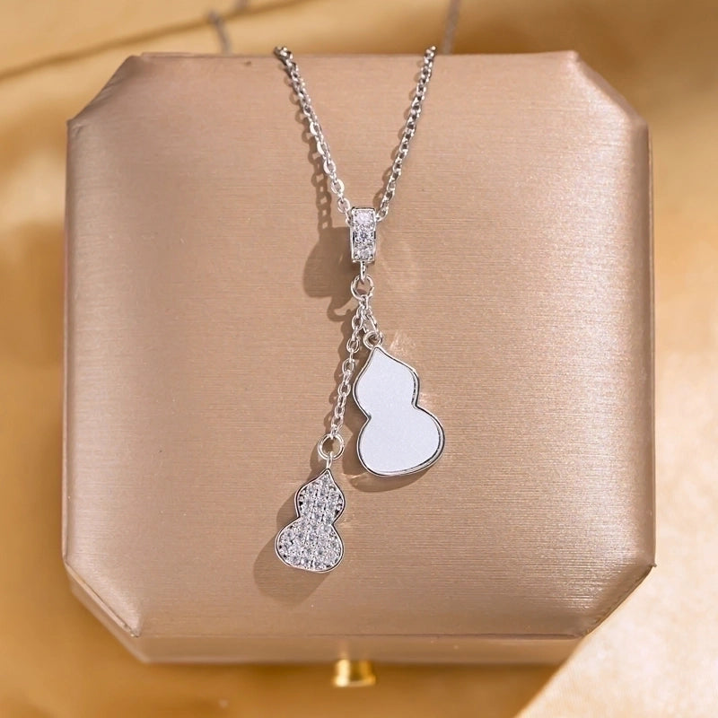 Elegant Lady Streetwear Geometric Flower Butterfly 304 Stainless Steel Acrylic Zircon 18K Gold Plated Inlay Pendant Necklace