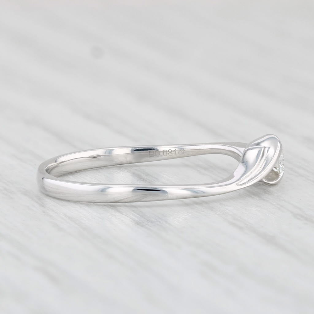 VS2 Diamond Solitaire Bypass Ring 18k White Gold Size 6 Stackable