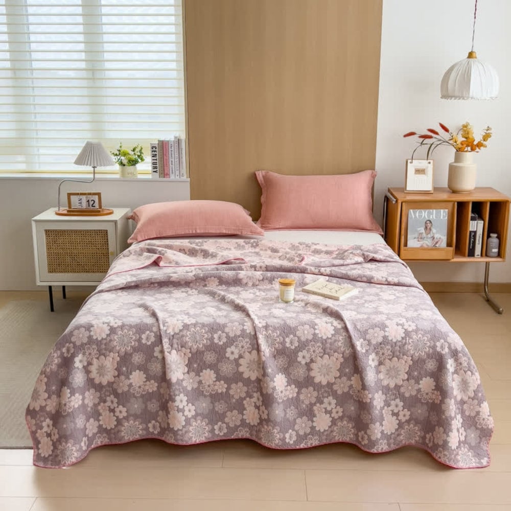 Floral Cotton Gauze Blanket