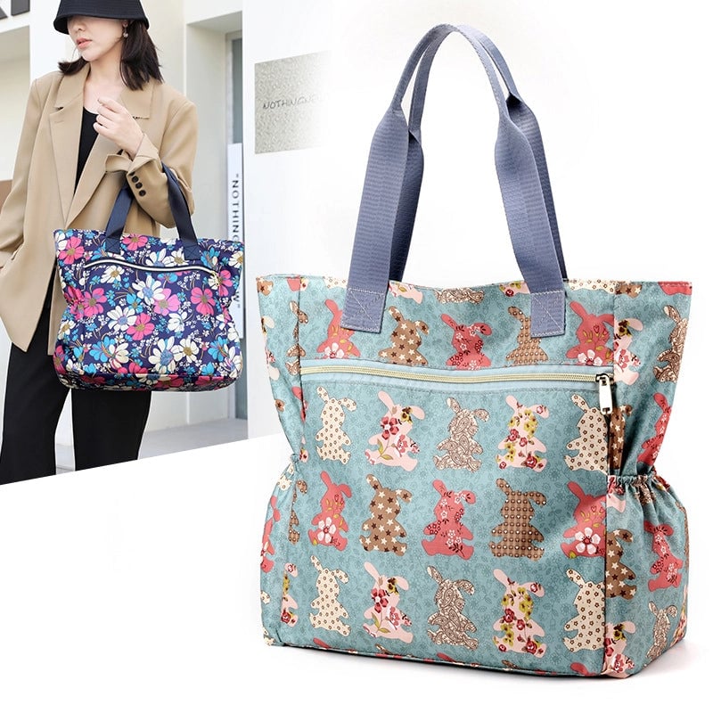 Women's Large Nylon Color Block Vintage Style Classic Style Square Zipper Handbag