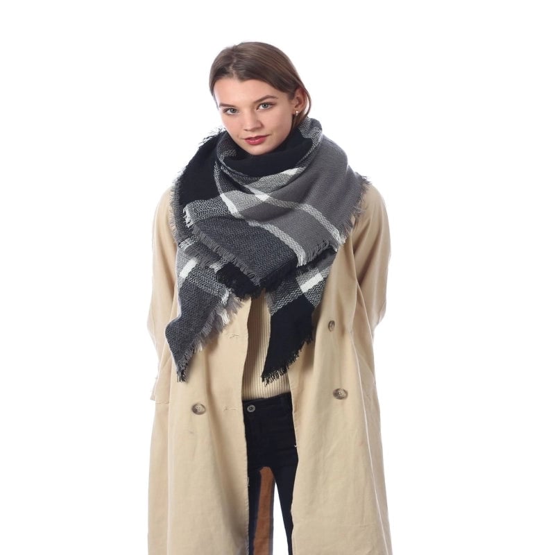 Autumn And Winter Plaid Square Extensive Warm Cashmere Scarf Women's Scarf