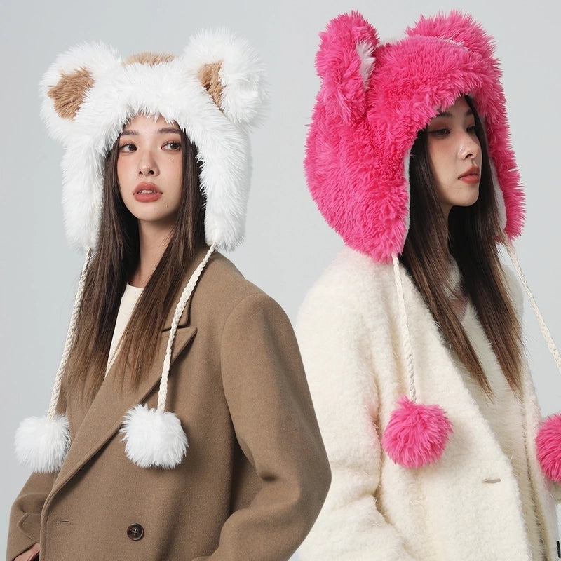 Unisex Cute Animal Plush Eaveless Wool Cap