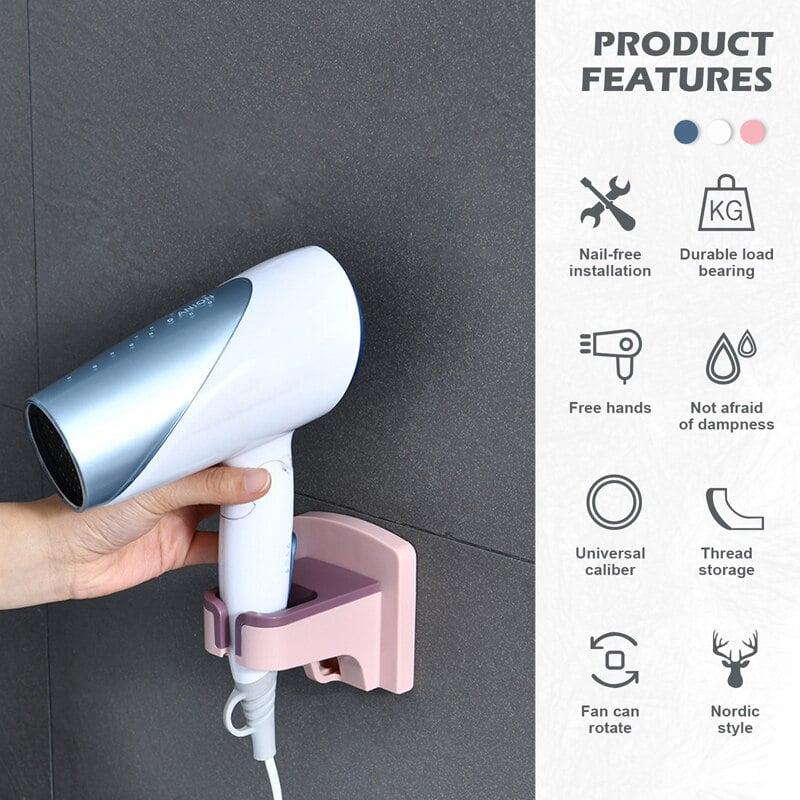 2023 New Hot Sale -Wall-mounted Hair Dryer Holder