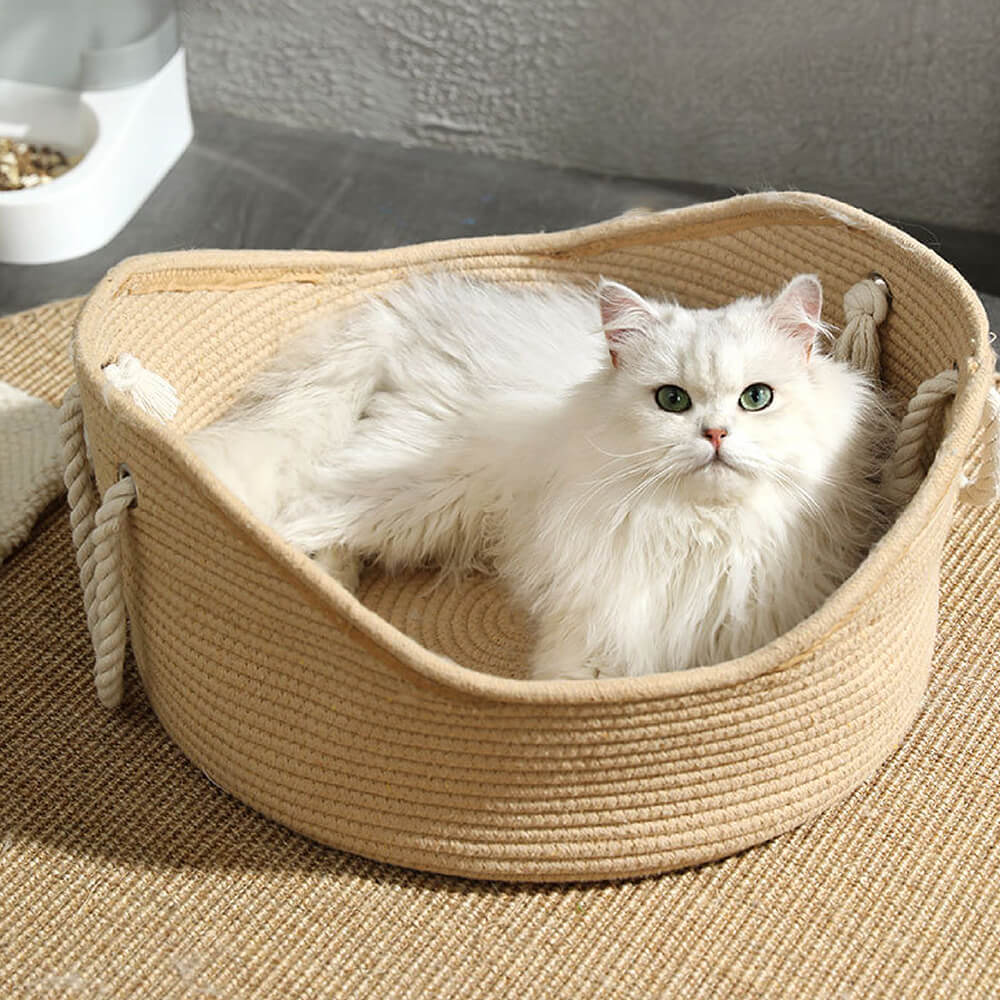 Straw Durable Handmade Cradle Pet Wicker Cat Bed