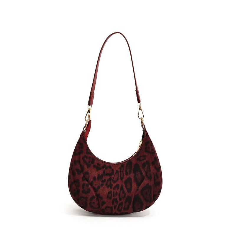 Underarm Bag Leopard Print New Moon Bag Trendy  Shoulder Bag Graceful Personality Hand Bag