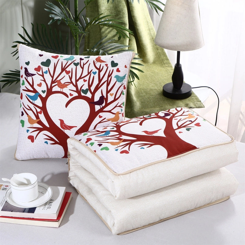 Pillow Quilt Dual-use Two-in-one Four-season Universal Car Thin Cushion Sleeping Blanket Activity Gift Printing
